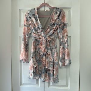 Floral dress, long sleeve